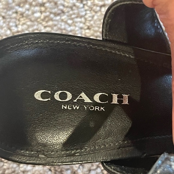 Coach Garland Snake Print Chain Detail Slingback Kitten Heel, Black-Brown, 7B - Picture 10 of 15